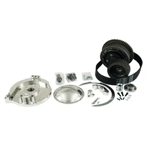 BDL, kit de transmisión por correa abierta de 2" Shorty Drive. Pulido