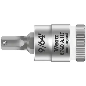 Puntera hexagonal Wera Zyklop 1/4" con función de sujeción medidas US