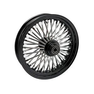 Rueda delantera MCS radial 48 radios gruesos 3.50 x 16 SF negro