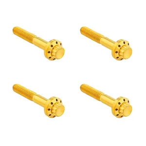 Arlen Ness, kit de tornillos para guardabarros delantero de 12 puntas de titanio. Dorado