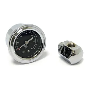 Kit de manómetro de presión de aceite para culata, 0-60 PSI. Cromado