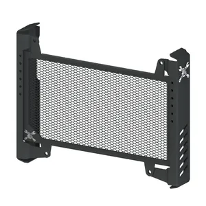 Burly, protector de radiador con corte diagonal. Negro
