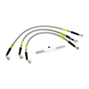 Manguera de freno MCS by Goodridge delantera, acero inoxidable con recubrimiento transparente