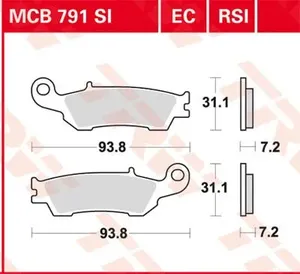Pastilhas de travão cerâmicas EC Series - EC-ORGANIC Offroad