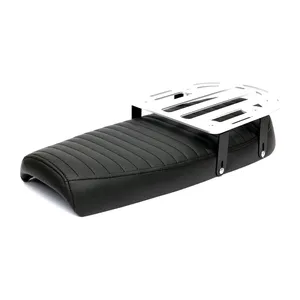 C-Racer, Asiento scrambler Fat Scramsadle. Con portaequipajes. Negro