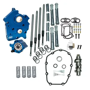 S&S, kit de cárter de levas 475C M8 - Transmisión por cadena, refrigeración por aceite. Cromado