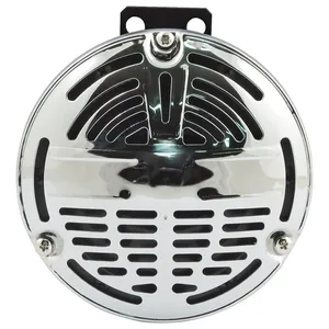 Bocina estilo OEM tipo resorte de 5-1/2". Cromada. 6 voltios