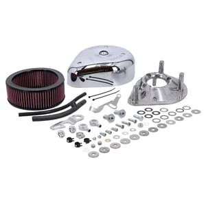 Conjunto de filtro de aire S&S tipo lágrima. Cromado