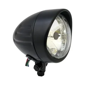 Faro H4 Bullet de 4". Acanalado con visera. Negro