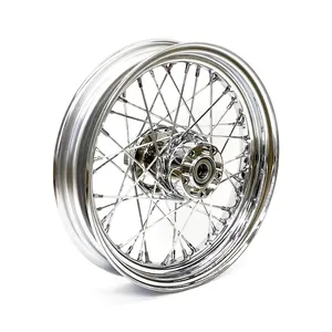 Rueda delantera 3.00 x 16 con 40 rayos cromados
