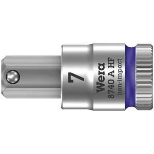 Punta de vaso hexagonal Wera Zyklop 1/4" con función de sujeción - Métrica