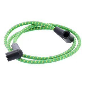 Juego de cables de bujía universales de 40". Tela de algodón verde/amarillo