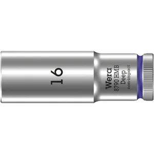 Wera, llave de vaso profunda de 16 mm