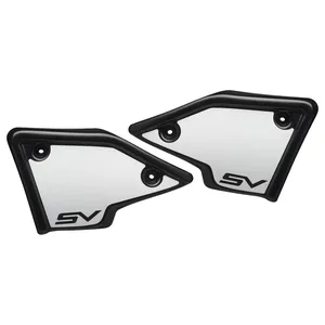 C-Racer, placas laterales de número. Negro brillante
