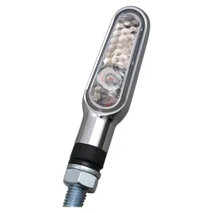Daytona, juego de intermitentes LED mini D-Light. Cromado, lente transparente