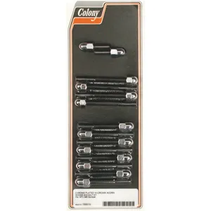 Colony, kit de tornillos para caja de balancines Sportster. Acorn, cromado