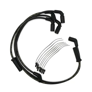 Juego de cables de bujía Accel de núcleo espiral Ferro de 8 mm. Negro