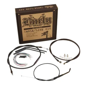 Burly, Kit di cavi/tubo esteso per apehangers da 12". Nero