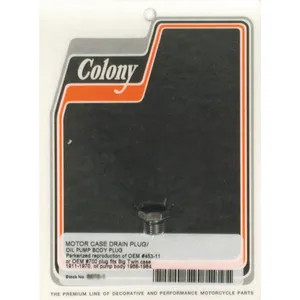 Colony, tapón de drenaje del cárter / tapón de la bomba de aceite. Negro