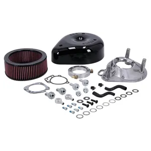 Conjunto de filtro de aire S&S, forma de lágrima. Negro