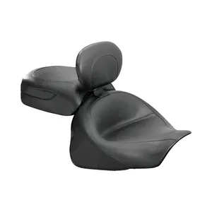 Sillín vintage touring de 2 plazas Mustang negro liso