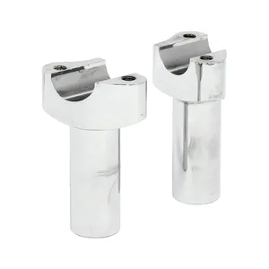 Riseres rectos de aluminio forjado, elevación de 3-1/2". Cromado