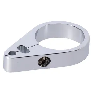 Abrazadera de cuadro para cables de 2 piezas. Acelerador/Ralentí/Freno. Cromo