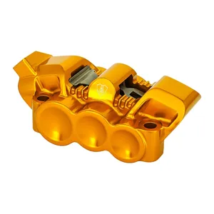 Arlen Ness, pinza radial mono-bloque de 6 pistones. Izquierda. Dorado