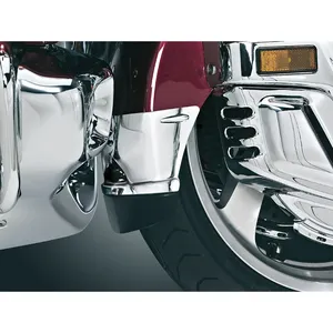 Kuryakyn, extensión de guardabarros delantero con deflector de lodo, cromada