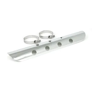 Protector térmico universal con agujeros de bala, 14" de largo, cromado