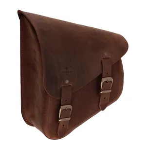Longride, bolsa para basculante. Cuero liso marrón