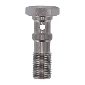 Tuerca banjo doble Goodridge, 3/8-24, acero inoxidable