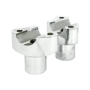 Riseres rectos de aluminio forjado, elevación de 2". Cromado