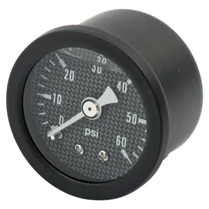 Manómetro de presión de aceite Marshall, 0-60 PSI. Carcasa negra