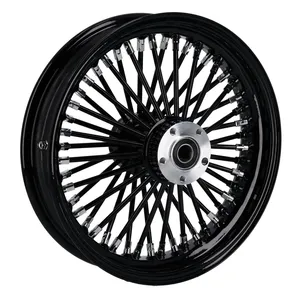 Rueda trasera MCS radial 48 radios gruesos 3.50 x 16 negro <span style="color: red;font-size: 0,5em">- PEDIDO ESPECIAL -</span>
