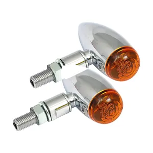 Micro bullet, intermitentes halógenos de 12v. Cromado, liso