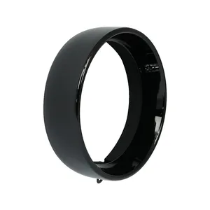 Anillo decorativo empotrado. Faro de 5-3/4". Negro brillante