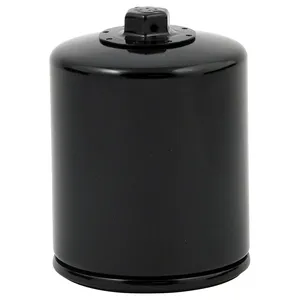 K&N, filtro de aceite giratorio con tuerca superior. Negro