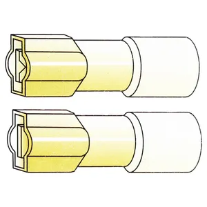Conectores, terminal de inserción, crimpado/con encogimiento. Amarillo, 1/4"