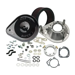 Conjunto de filtro de aire S&S, forma de lágrima. Negro