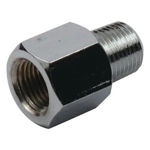 Racor adaptador, recto. 1/8" NPT a 1/8". Cromado