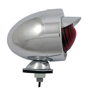 Luz indicadora Bullet. Cromado. Lente roja. SF. Montaje con perno. Visera