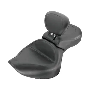 Asiento Mustang de una pieza, ancho, estilo touring vintage, para 2 personas, negro