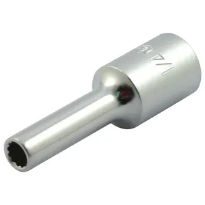 Llave de casquillo de 12 puntas para pasador de pastilla de freno de 1/4". Accionamiento de 3/8"