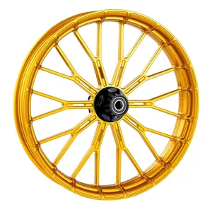 Arlen Ness, llanta Y-Spoke 21 x 5.5". Delantera. Dorado