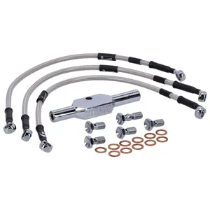 Manguera de freno MCS by Goodridge delantera, acero inoxidable con recubrimiento transparente