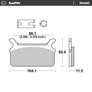 Pastillas de freno traseras Moto-Master RoadPro. Cerámicas