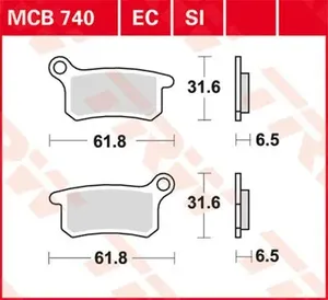 Pastilhas de travão cerâmicas EC Series - EC-ORGANIC Offroad
