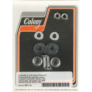 Colony, kit de montaje para placa trasera. Allen plano. Cromado
