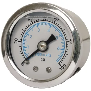 Manómetro de presión de aceite Marshall, 0-100 PSI. Carcasa de acero inoxidable